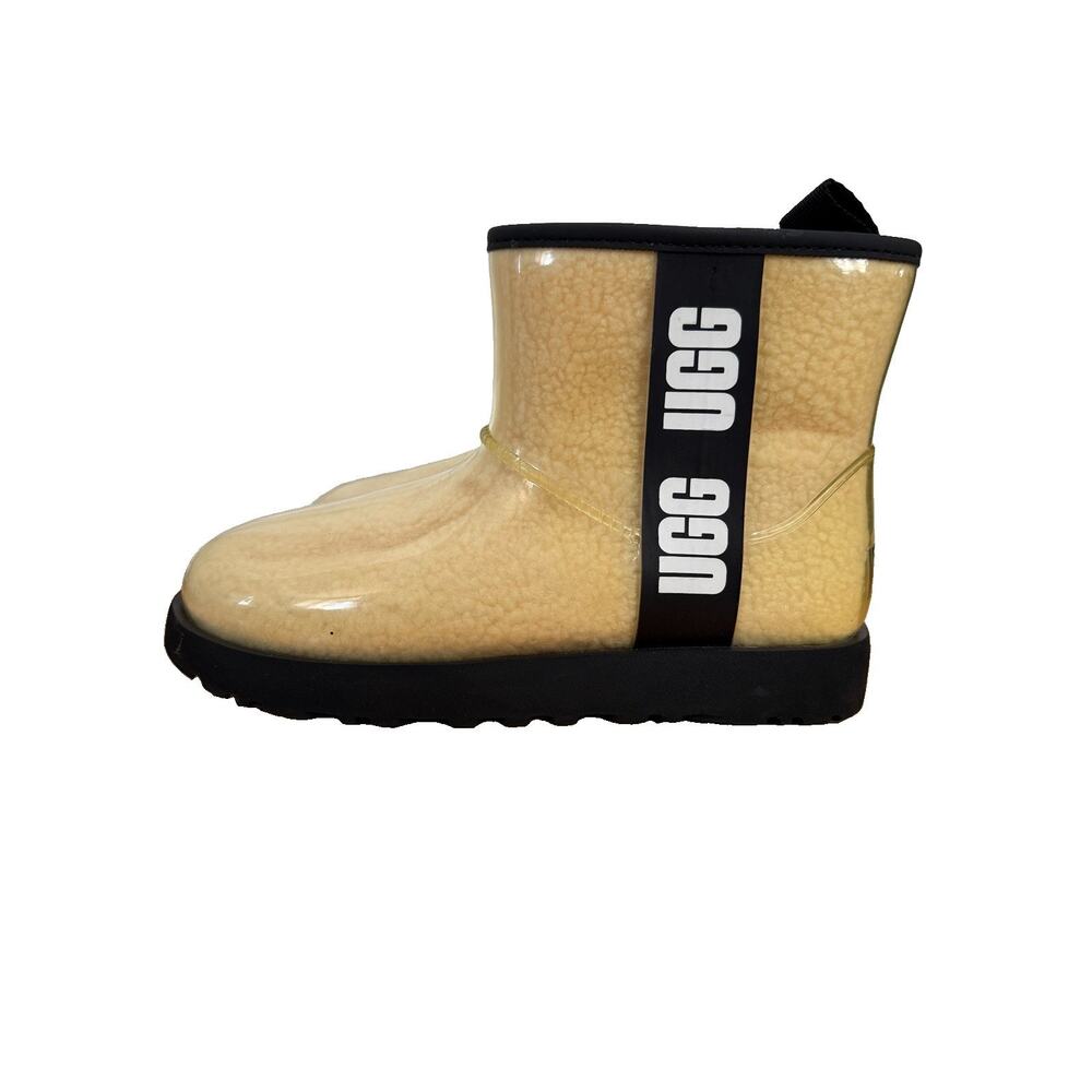 UGG Classic Clear Mini Waterproof Boots Natural Black Women’s 8